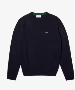 Pull A Col Rond En Laine Unie | Lacoste Online