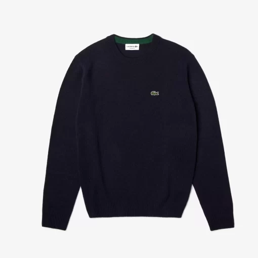 Pull A Col Rond En Laine Unie | Lacoste Online