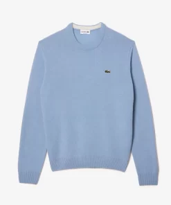 Pull A Col Rond En Laine Unie | Lacoste Cheap