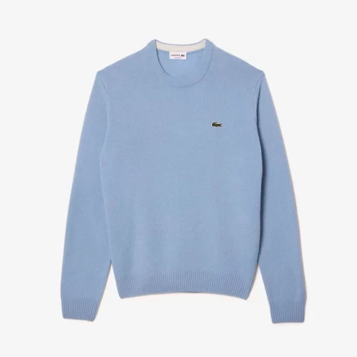 Pull A Col Rond En Laine Unie | Lacoste Cheap