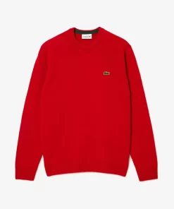 Pull A Col Rond En Laine Unie | Lacoste Hot