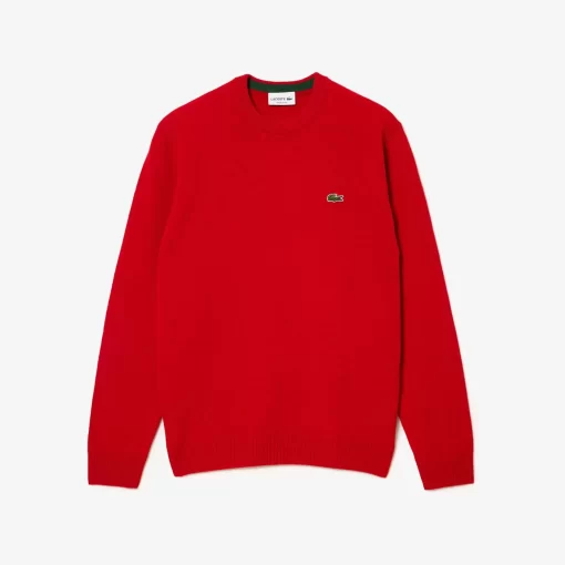 Pull A Col Rond En Laine Unie | Lacoste Hot