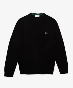 Pull A Col Rond En Laine Unie | Lacoste Cheap