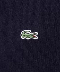 Pull A Col Rond En Laine Unie | Lacoste Online