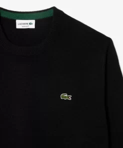 Pull A Col Rond En Laine Unie | Lacoste Cheap