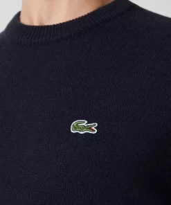 Pull A Col Rond En Laine Unie | Lacoste Online