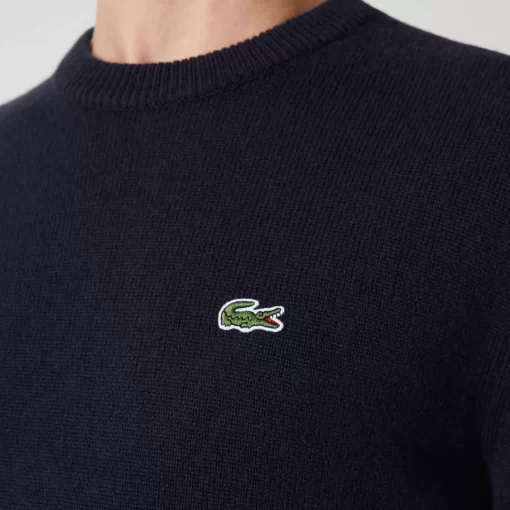 Pull A Col Rond En Laine Unie | Lacoste Online