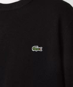 Pull A Col Rond En Laine Unie | Lacoste Cheap