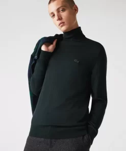 Pull A Col Roule En Laine Merinos Unie | Lacoste Best