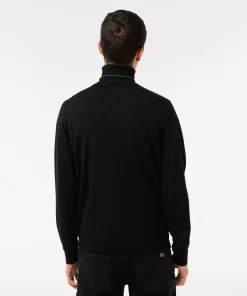 Pull A Col Roule En Laine Merinos Unie | Lacoste Best