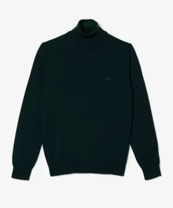 Pull A Col Roule En Laine Merinos Unie | Lacoste Best