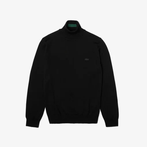 Pull A Col Roule En Laine Merinos Unie | Lacoste Best