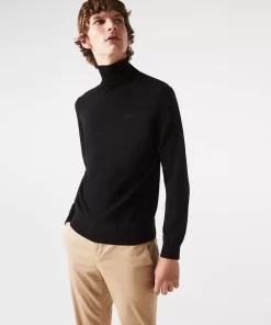 Pull A Col Roule En Laine Merinos Unie | Lacoste Best