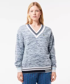 Pull A Col V Contraste Raye En Alpaga | Lacoste Flash Sale