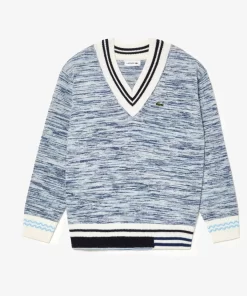 Pull A Col V Contraste Raye En Alpaga | Lacoste Flash Sale