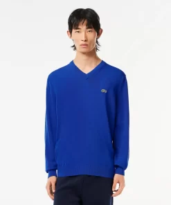 Pull A Col V En Coton Biologique Uni | Lacoste Store