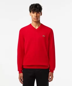 Pull A Col V En Coton Biologique Uni | Lacoste Sale