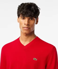 Pull A Col V En Coton Biologique Uni | Lacoste Sale