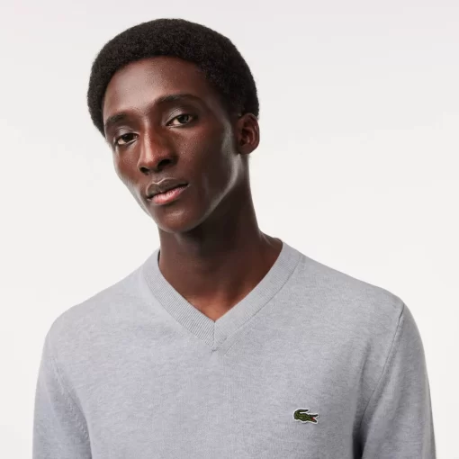 Pull A Col V En Coton Biologique Uni | Lacoste Cheap