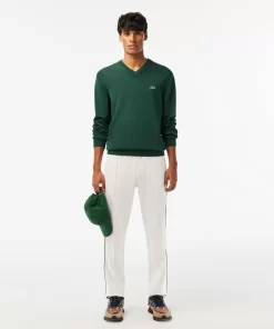 Pull A Col V En Coton Biologique Uni | Lacoste Fashion