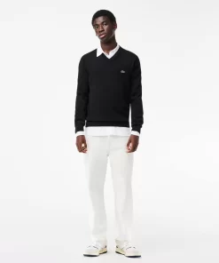 Pull A Col V En Coton Biologique Uni | Lacoste Best Sale