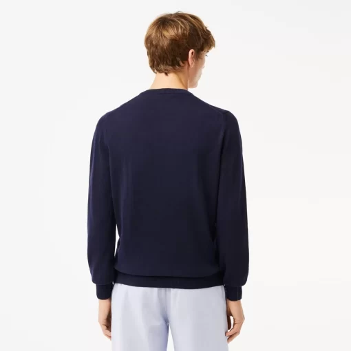 Pull A Col V En Coton Biologique Uni | Lacoste Cheap