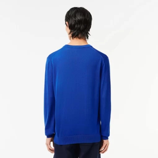 Pull A Col V En Coton Biologique Uni | Lacoste Store