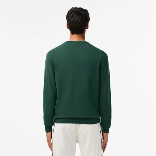 Pull A Col V En Coton Biologique Uni | Lacoste Fashion