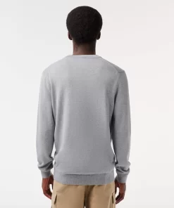 Pull A Col V En Coton Biologique Uni | Lacoste Cheap