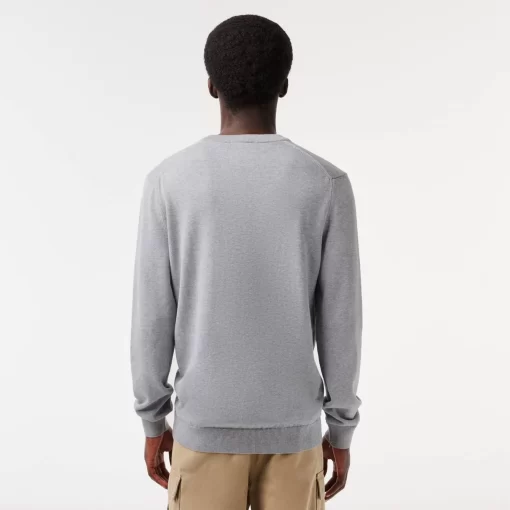 Pull A Col V En Coton Biologique Uni | Lacoste Cheap