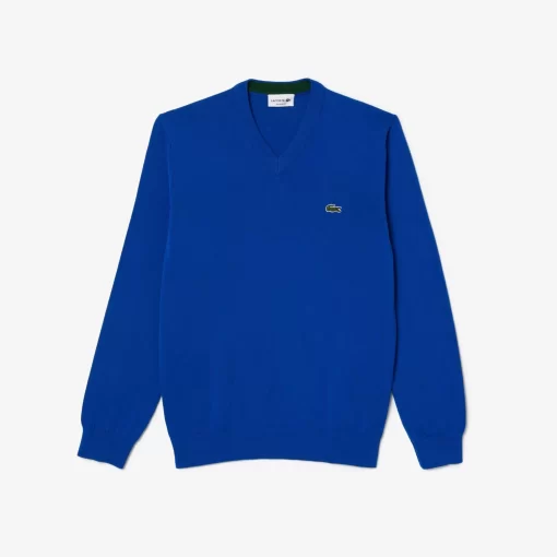 Pull A Col V En Coton Biologique Uni | Lacoste Store