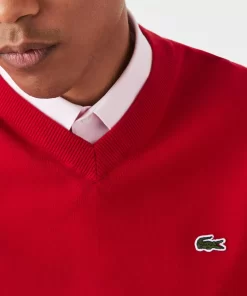 Pull A Col V En Coton Biologique Uni | Lacoste Sale