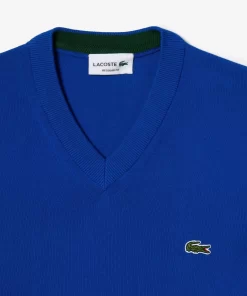 Pull A Col V En Coton Biologique Uni | Lacoste Store