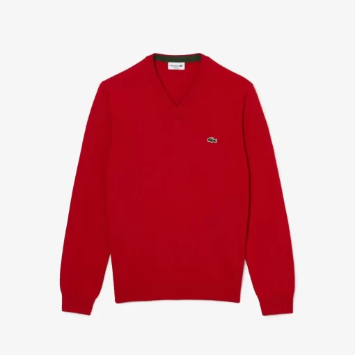 Pull A Col V En Coton Biologique Uni | Lacoste Sale