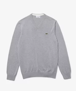 Pull A Col V En Coton Biologique Uni | Lacoste Cheap