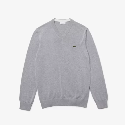 Pull A Col V En Coton Biologique Uni | Lacoste Cheap