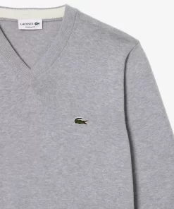 Pull A Col V En Coton Biologique Uni | Lacoste Cheap