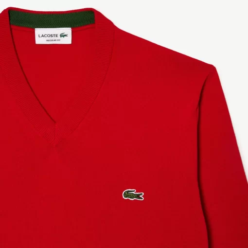 Pull A Col V En Coton Biologique Uni | Lacoste Sale