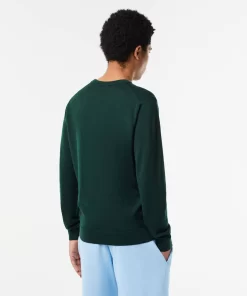 Pull A Col V En Laine Merinos Unie | Lacoste Fashion