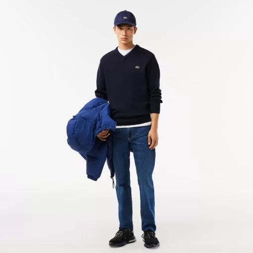 Pull A Col V En Laine Unie | Lacoste Shop