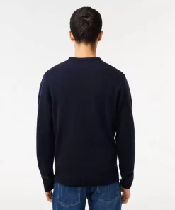 Pull A Col V En Laine Unie | Lacoste Shop