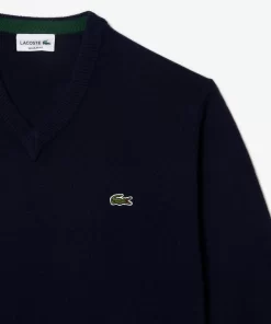 Pull A Col V En Laine Unie | Lacoste Shop