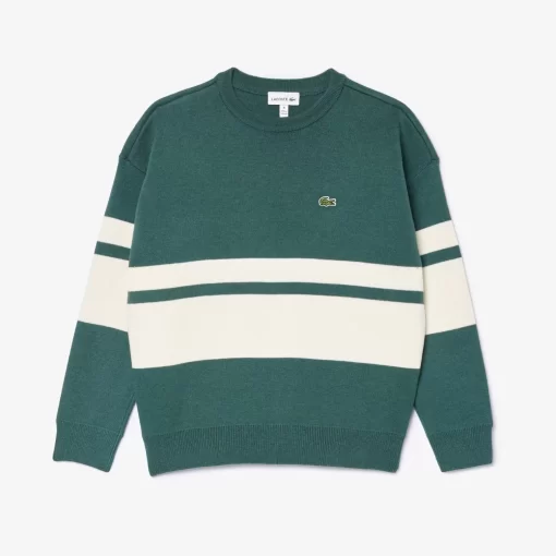 Pull A Rayures Contrastees En Coton | Lacoste New