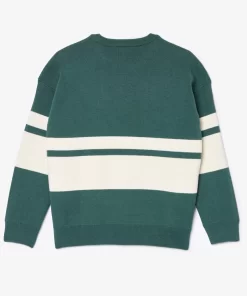 Pull A Rayures Contrastees En Coton | Lacoste New