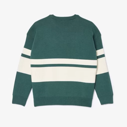 Pull A Rayures Contrastees En Coton | Lacoste New