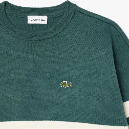 Pull A Rayures Contrastees En Coton | Lacoste New