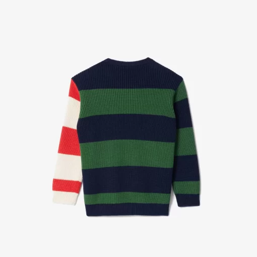 Pull A Rayures Et Manche Contrastee En Maille | Lacoste Shop