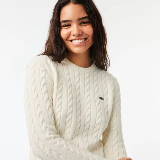 Pull A Torsades Moulinees En Laine Et Coton | Lacoste Best Sale