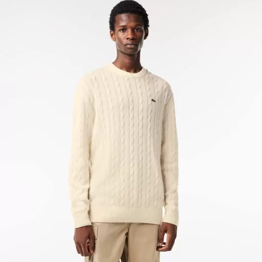 Pull Classic Fit Maille Torsadee En Laine | Lacoste Clearance