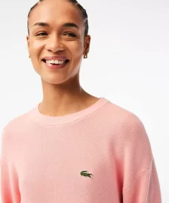 Pull Col Rond Femme En Coton Biologique | Lacoste Hot